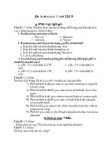 Đề kiểm tra 1 tiết sinh học 8
